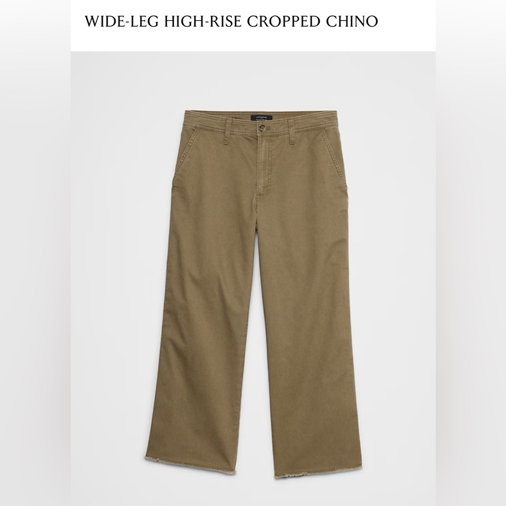 Banana Republic Wide-Leg High-Rise Cropped Chino Pants